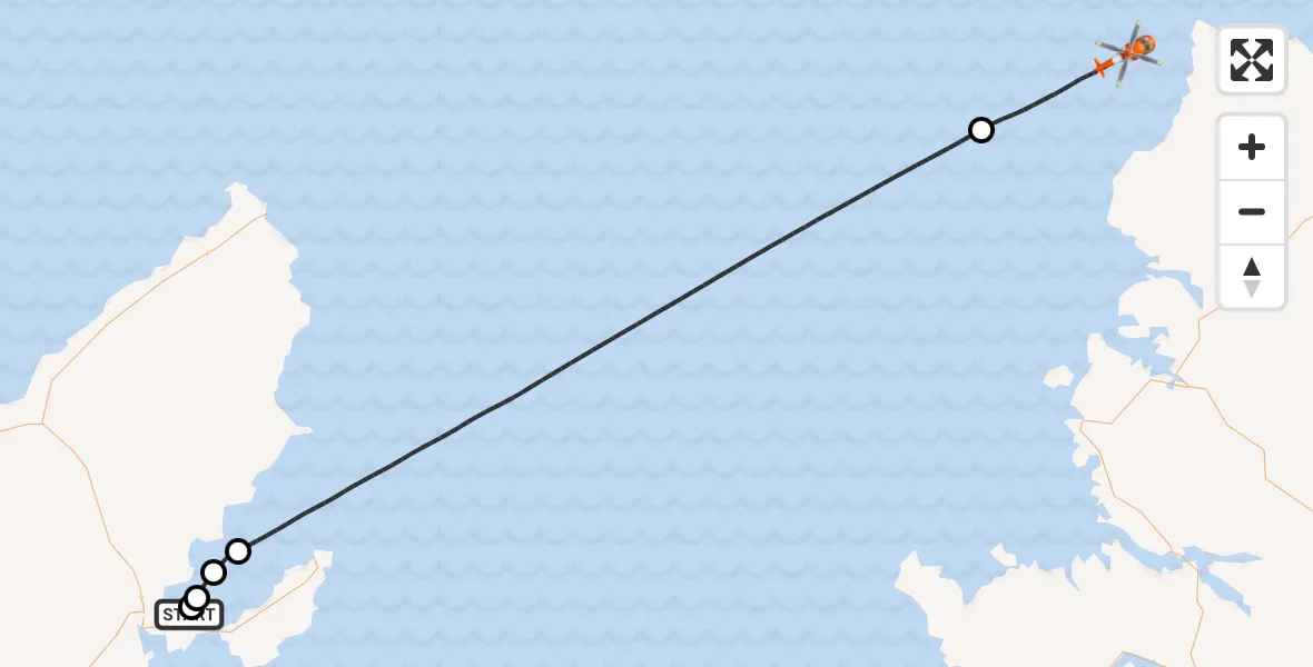 Flight route Coastguard Helicopter Stornoway Airport - North Atlantic Ocean, 03 August 2026, 13:31
