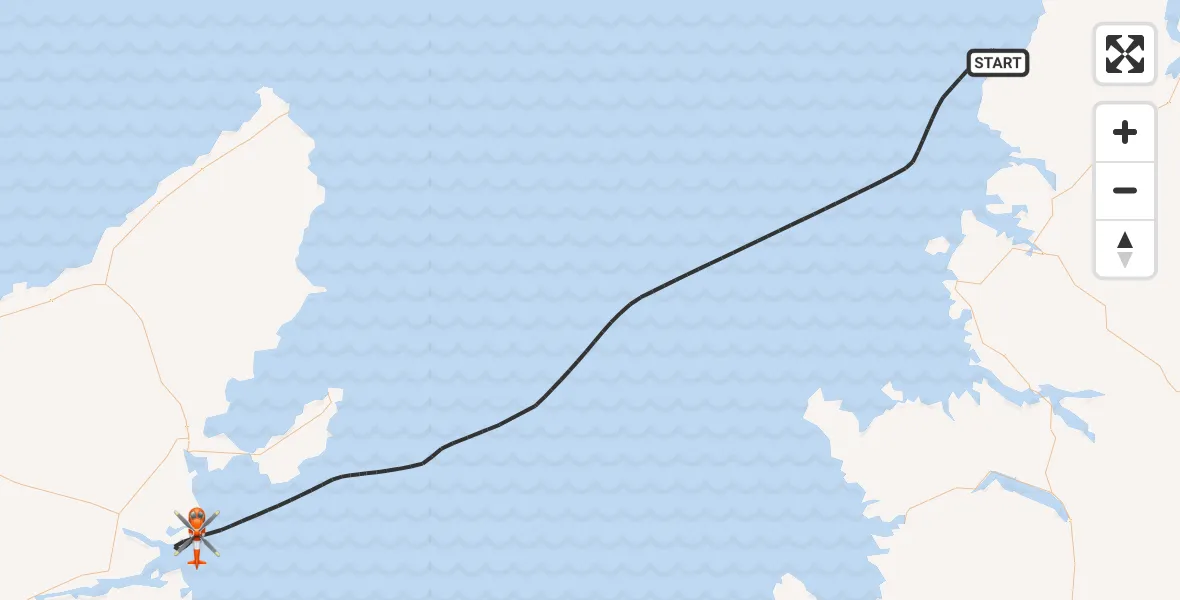 Flight route Coastguard Helicopter Inner Seas - Inner Seas, 03 August 2026, 14:45