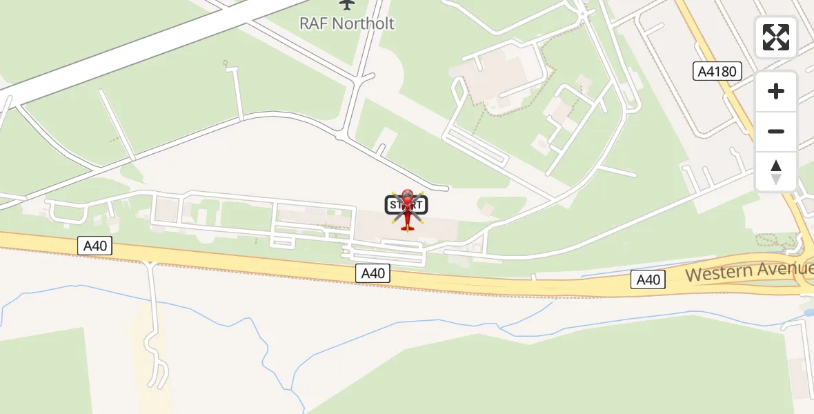 Flight route Air Ambulance Helicopter RAF Northolt - RAF Northolt, 03 August 2026, 15:00