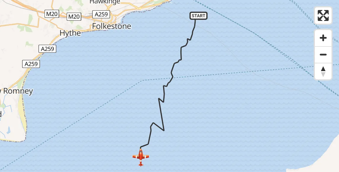 Flight route Coastguard Drone English Channel - English Channel, 04 August 2026, 05:00