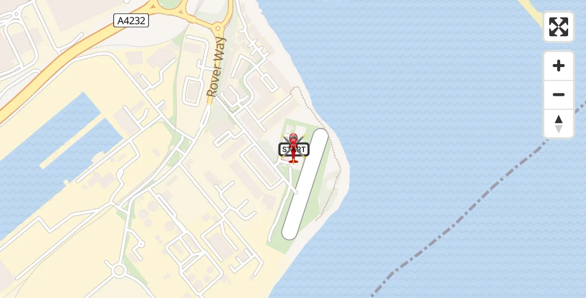 Flight route Air Ambulance Helicopter Cardiff Heliport - Cardiff Heliport, 04 August 2026, 06:30