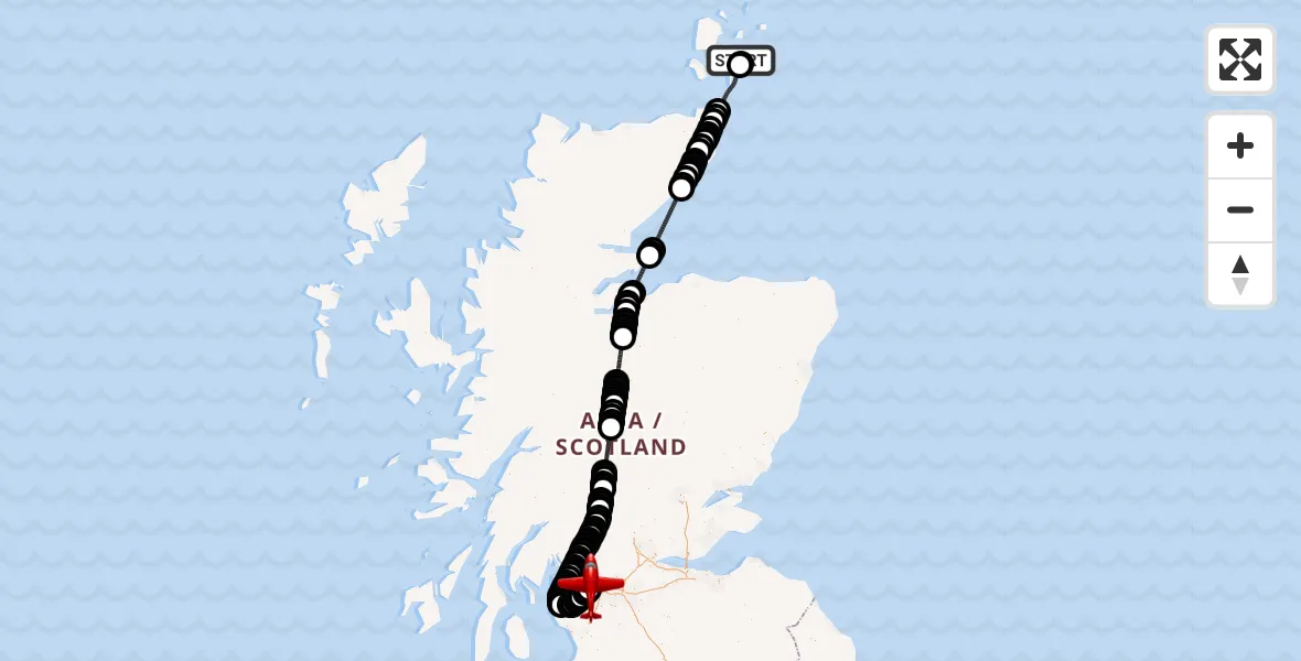 Flight route Air Ambulance Aircraft Toab - Glasgow Airport, 04 August 2026, 08:39