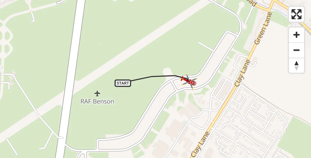Flight route Air Ambulance Helicopter RAF Benson - RAF Benson, 04 August 2026, 09:31