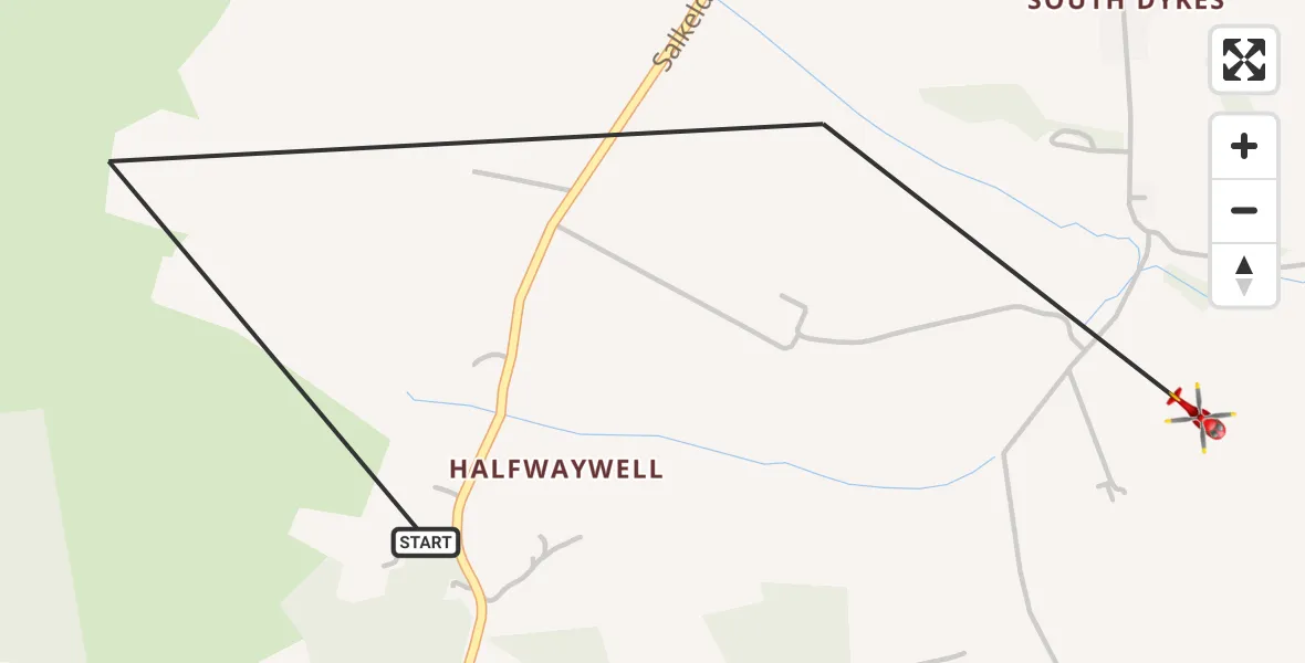 Flight route Air Ambulance Helicopter Great Salkeld - Great Salkeld, 04 August 2026, 11:23