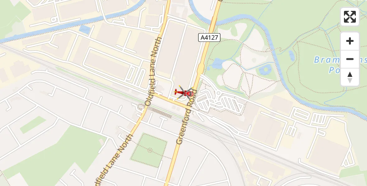 Flight route Air Ambulance Helicopter Ealing - Ealing, 04 August 2026, 11:28