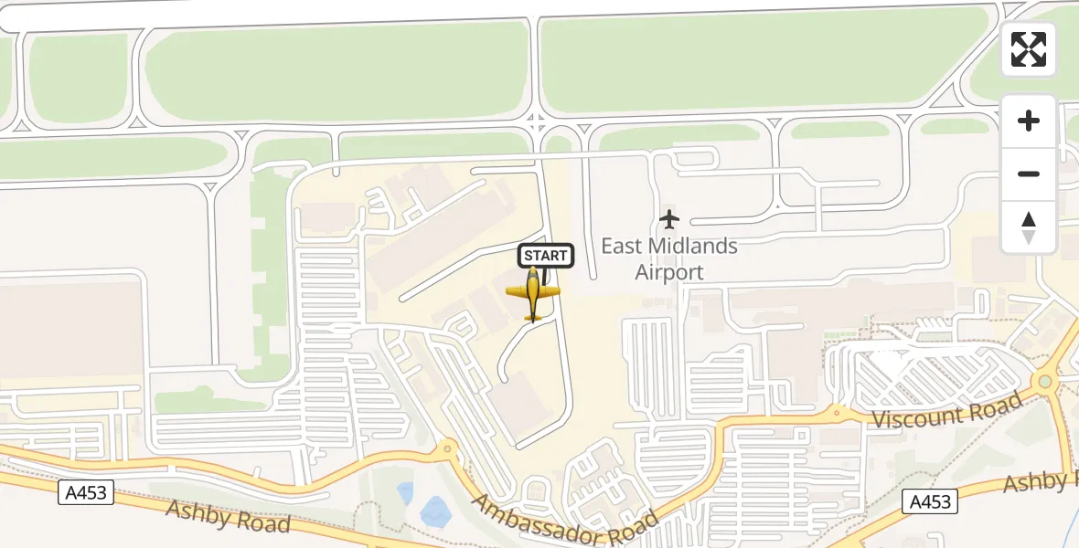 Flight route Police Aircraft East Midlands Airport - East Midlands Airport, 04 August 2026, 12:23