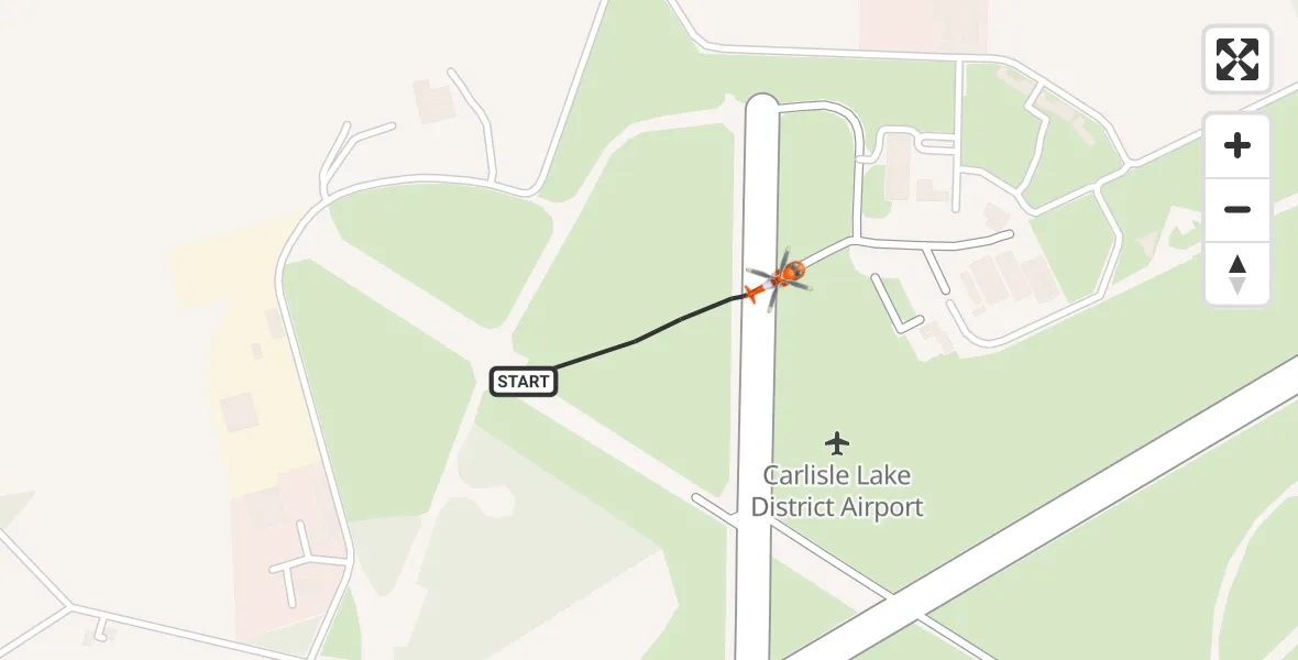Flight route Coastguard Helicopter Carlisle Lake District Airport - Carlisle Lake District Airport, 04 August 2026, 14:30