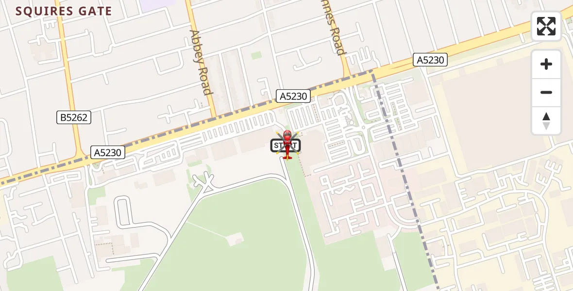 Flight route Air Ambulance Helicopter Blackpool Airport - Blackpool Airport, 04 August 2026, 15:43