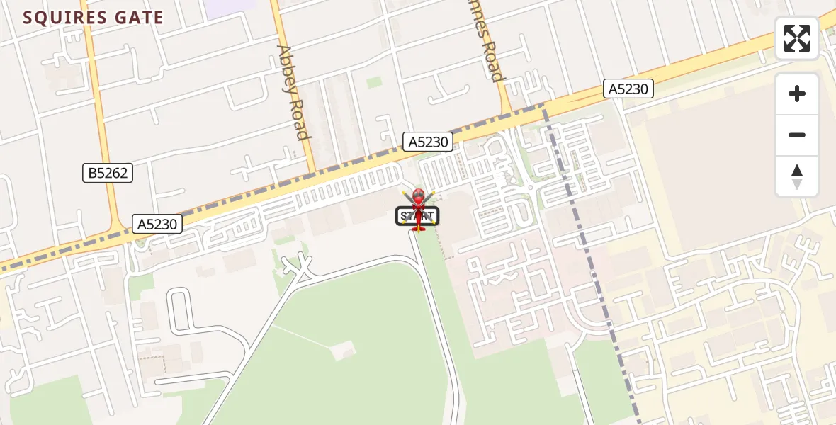 Flight route Air Ambulance Helicopter Blackpool Airport - Blackpool Airport, 04 August 2026, 18:04
