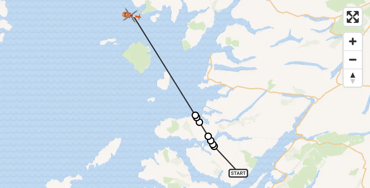 Flight route Coastguard Helicopter Highland - Inner Seas, 04 August 2026, 19:03