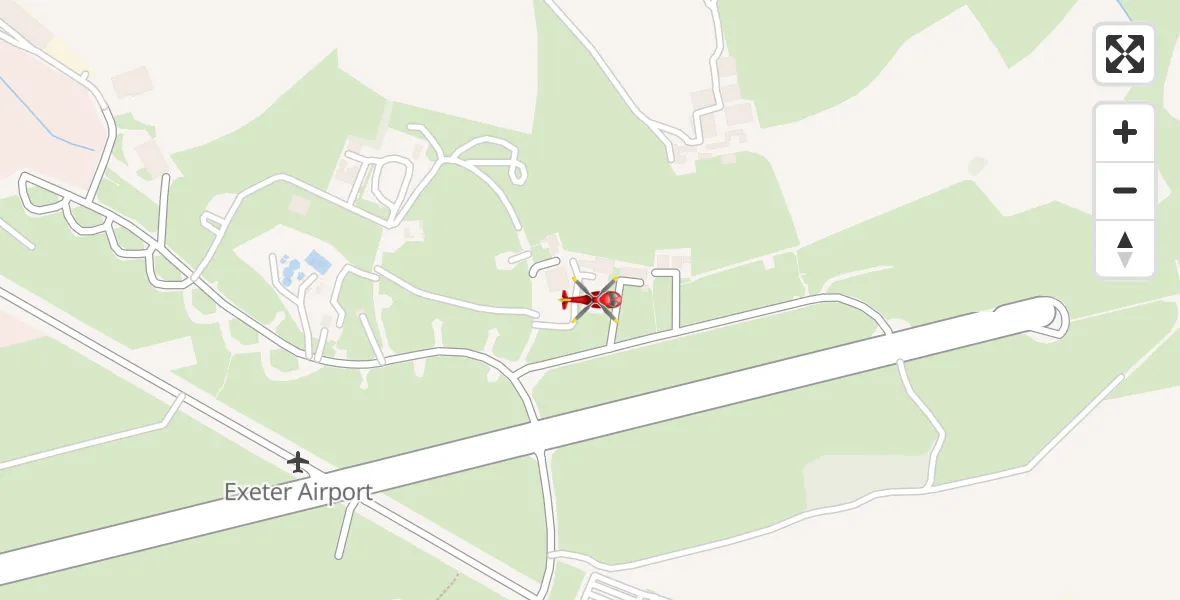 Flight route Air Ambulance Helicopter Exeter International Airport - Exeter International Airport, 04 August 2026, 22:19
