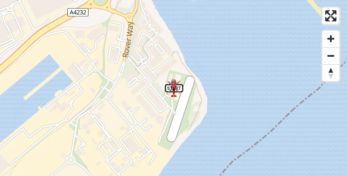Flight route Air Ambulance Helicopter Cardiff Heliport - Cardiff Heliport, 05 August 2026, 06:32