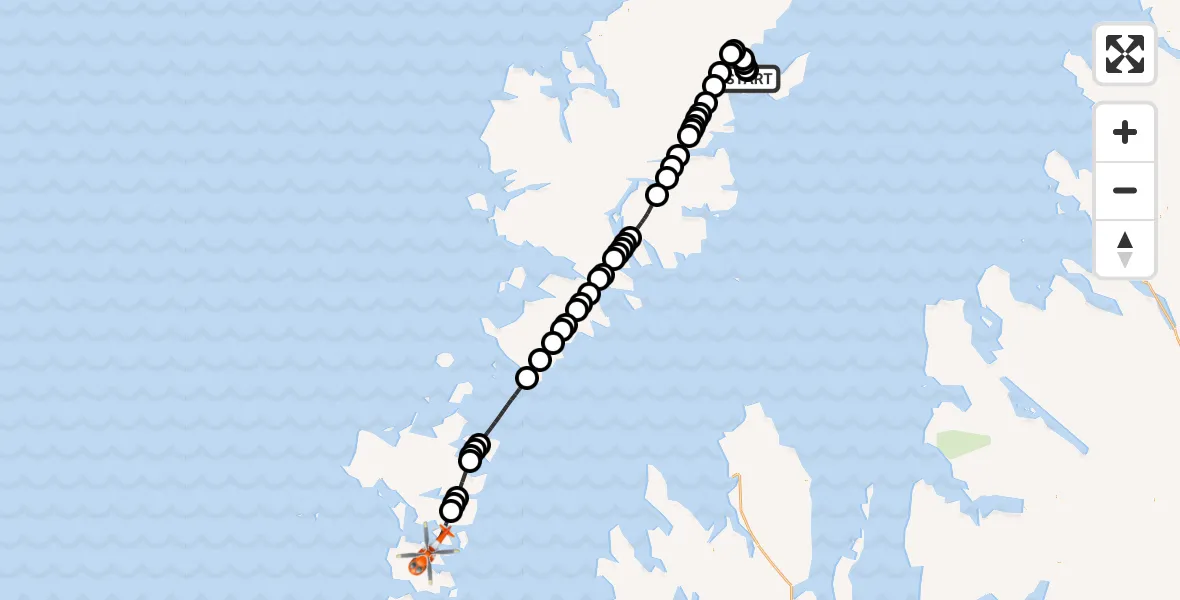 Flight route Coastguard Helicopter Stornoway Airport - Inner Seas, 05 August 2026, 08:31