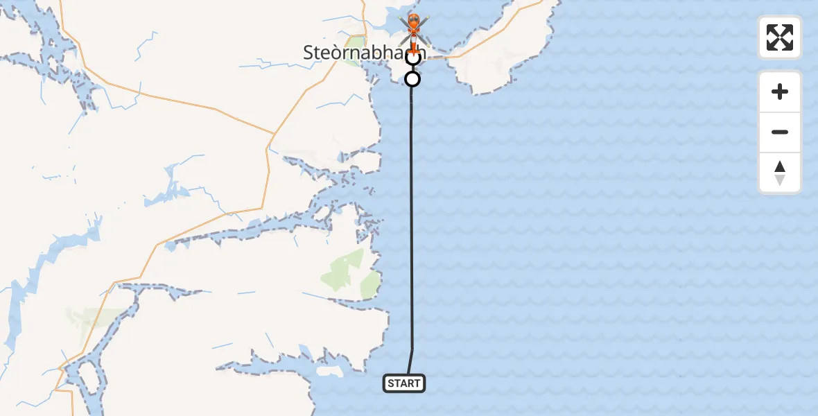Flight route Coastguard Helicopter Inner Seas - Stornoway Airport, 05 August 2026, 10:22