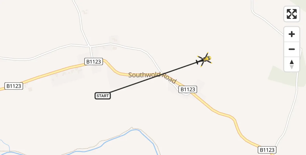 Flight route Police Helicopter Blyford - Blyford, 05 August 2026, 10:42