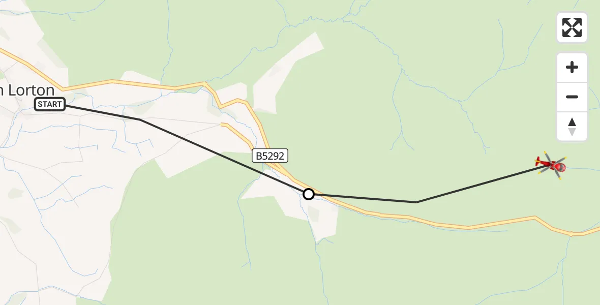 Flight route Air Ambulance Helicopter High Lorton - Above Derwent, 05 August 2026, 11:24