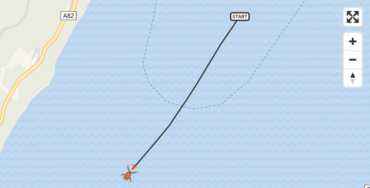 Flight route Coastguard Helicopter Loch Ness - Loch Ness, 05 August 2026, 13:24