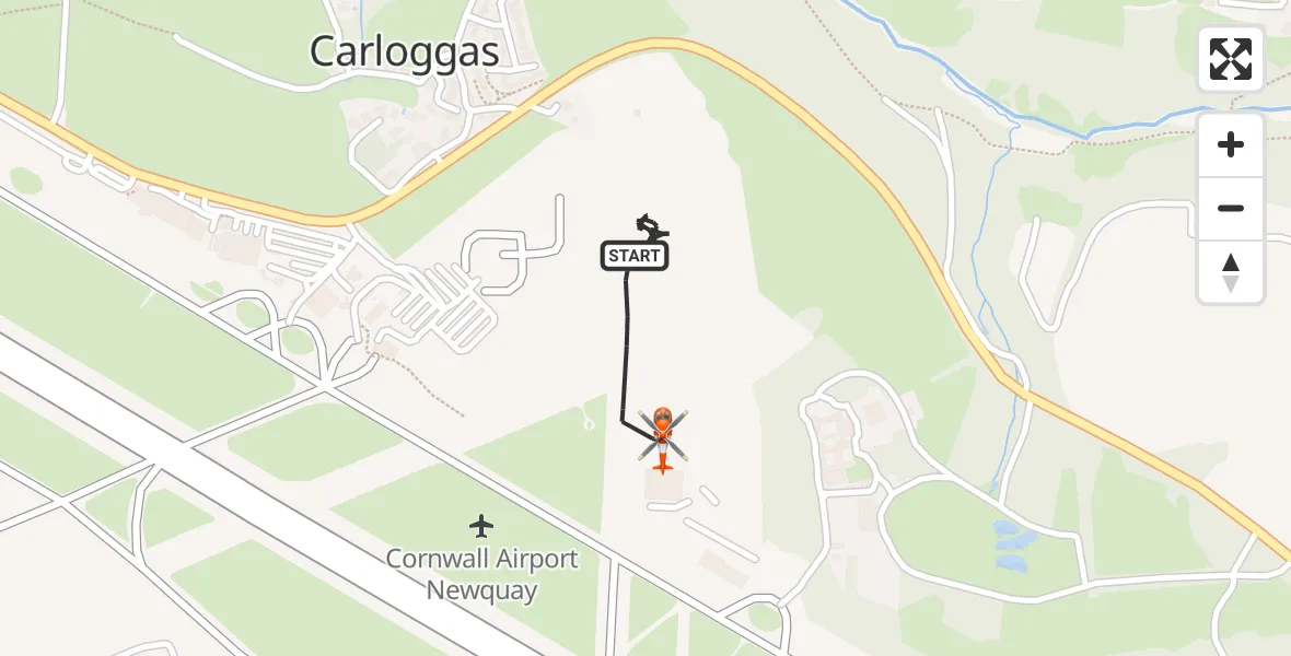 Flight route Coastguard Helicopter Cornwall Airport Newquay - Cornwall Airport Newquay, 05 August 2026, 14:16