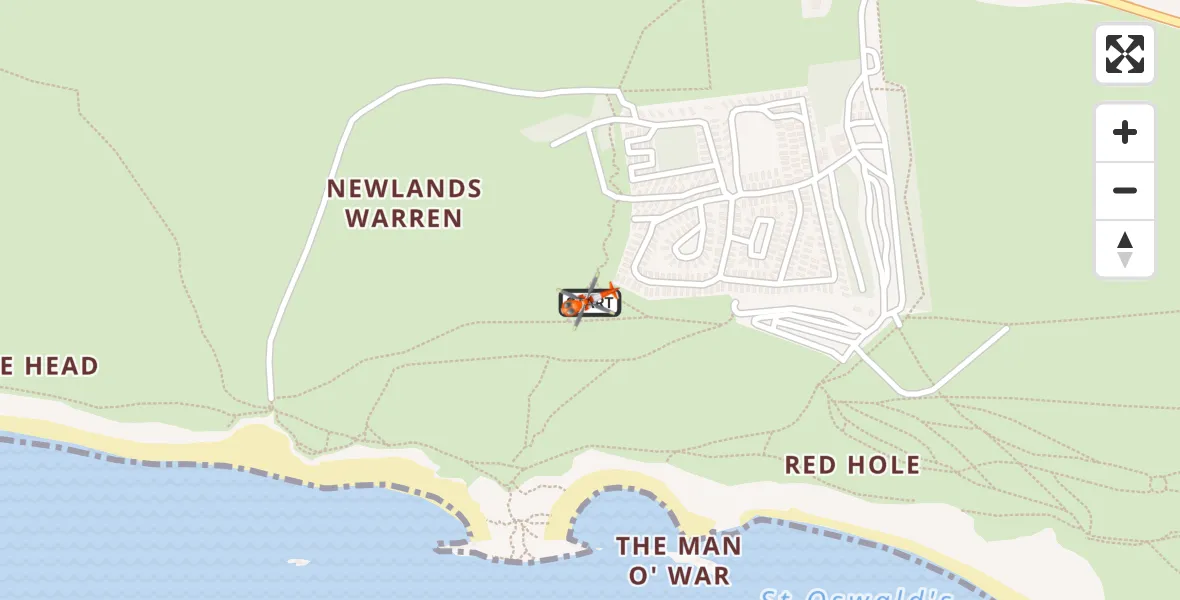 Flight route Coastguard Helicopter West Lulworth - West Lulworth, 05 August 2026, 15:11