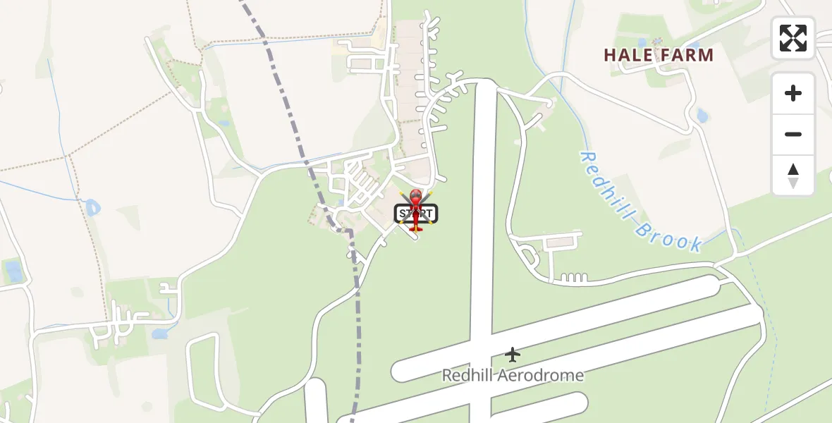 Flight route Air Ambulance Helicopter Redhill Aerodrome - Redhill Aerodrome, 05 August 2026, 15:22