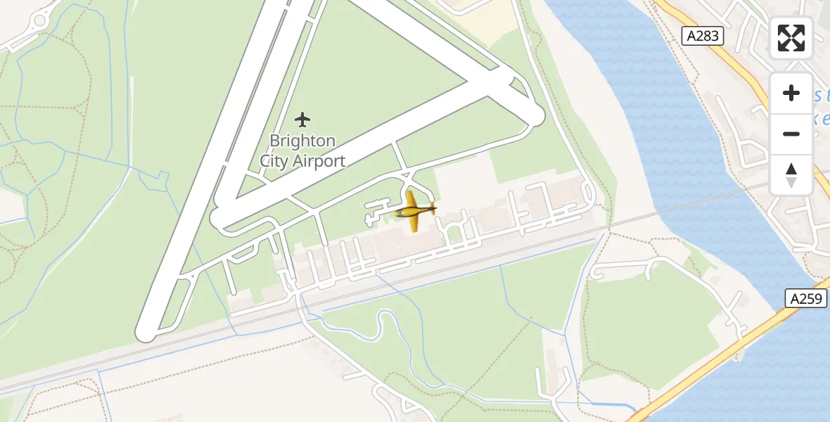 Flight route Police Aircraft Brighton City Airport - Brighton City Airport, 05 August 2026, 15:50