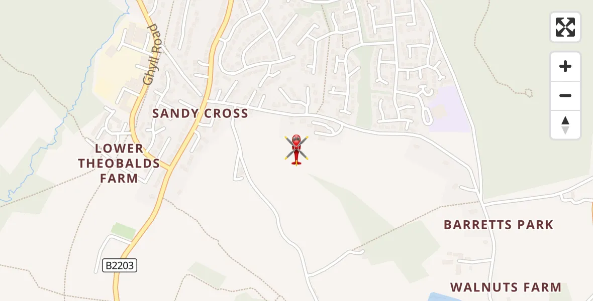 Flight route Air Ambulance Helicopter Heathfield - Heathfield, 05 August 2026, 17:13
