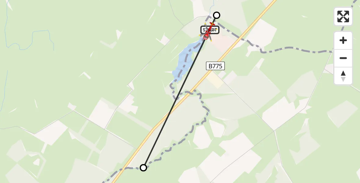 Flight route Air Ambulance Helicopter East Renfrewshire - Elderslie, 05 August 2026, 18:51