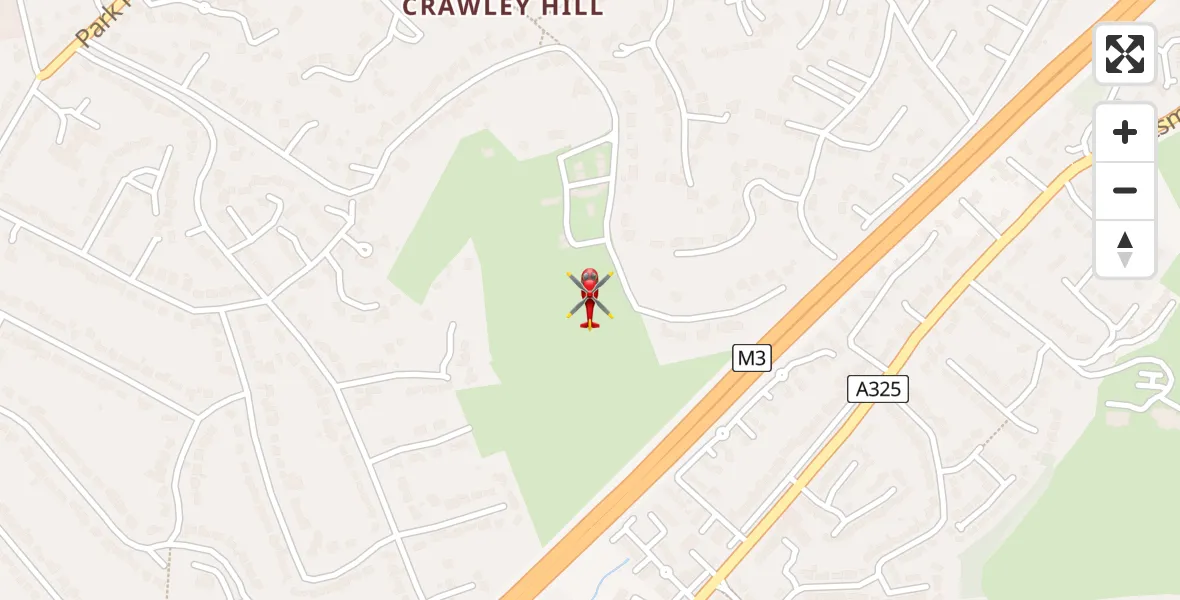 Flight route Air Ambulance Helicopter Camberley - Camberley, 05 August 2026, 19:53