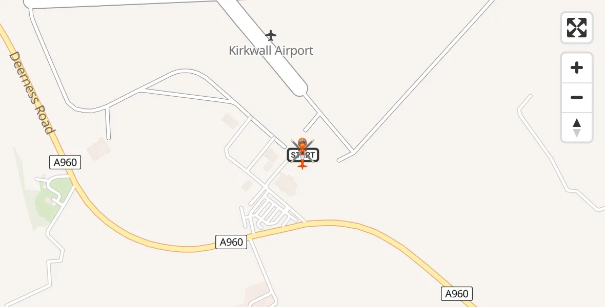 Flight route Coastguard Helicopter Kirkwall Airport - Kirkwall Airport, 06 August 2026, 00:39