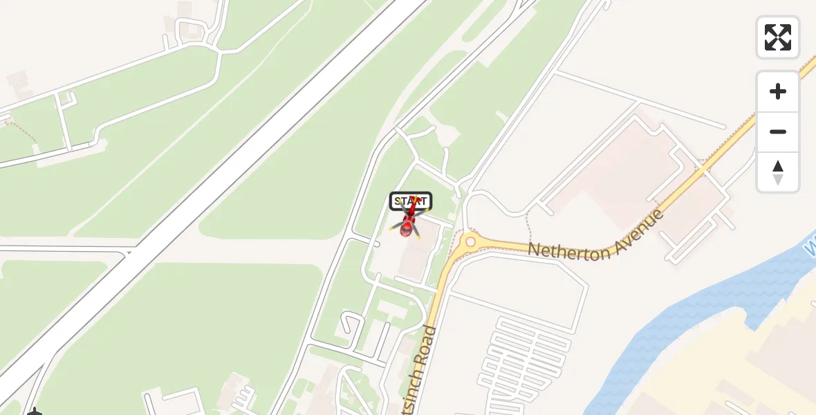 Flight route Air Ambulance Helicopter Glasgow Airport - Glasgow Airport, 06 August 2026, 11:25