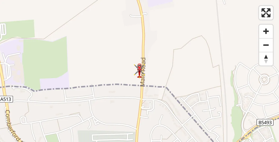 Flight route Air Ambulance Helicopter Lichfield - Lichfield, 06 August 2026, 13:39