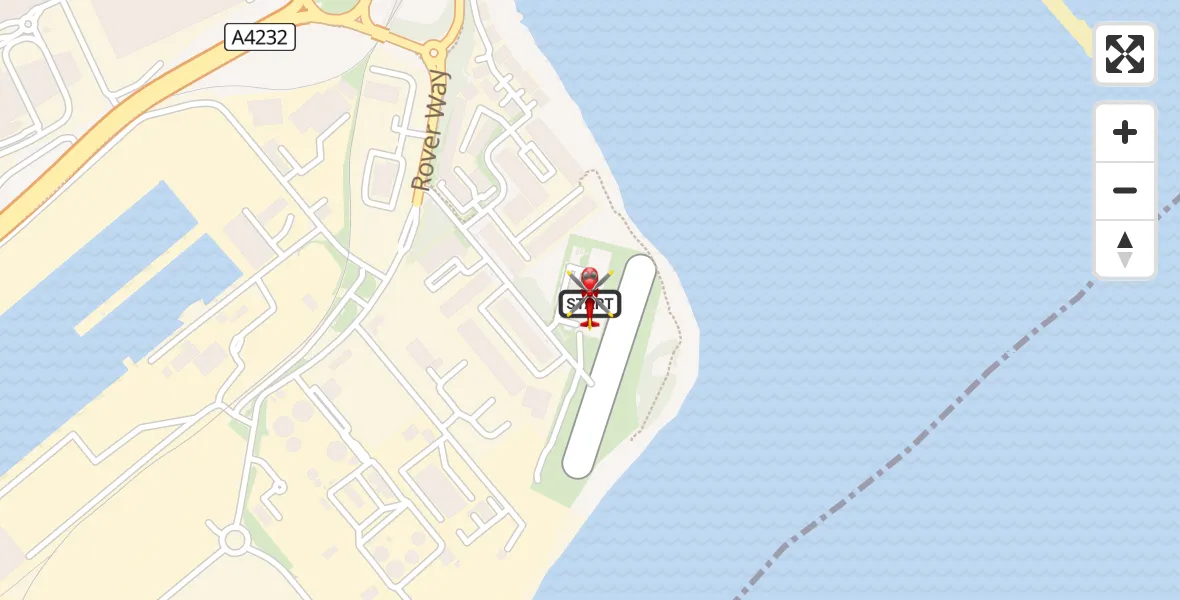 Flight route Air Ambulance Helicopter Cardiff Heliport - Cardiff Heliport, 06 August 2026, 15:33