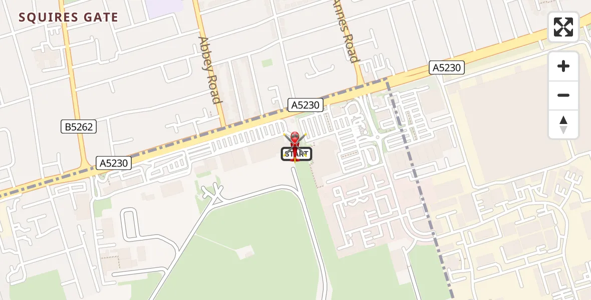 Flight route Air Ambulance Helicopter Blackpool Airport - Blackpool Airport, 06 August 2026, 18:34