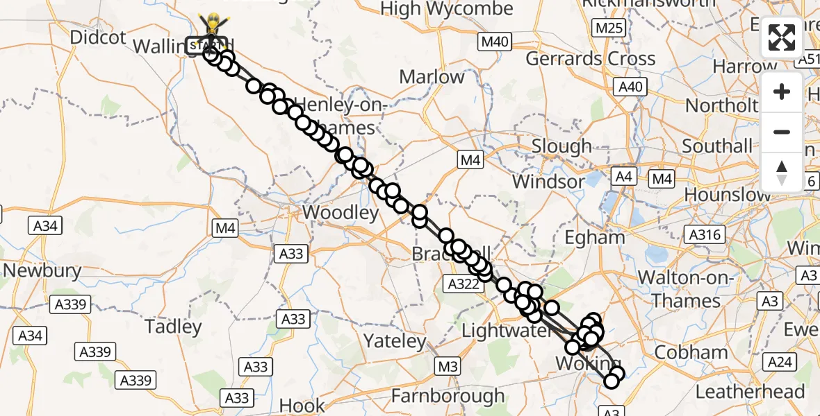 Flight route Police Helicopter Benson - Benson, 06 August 2026, 22:00