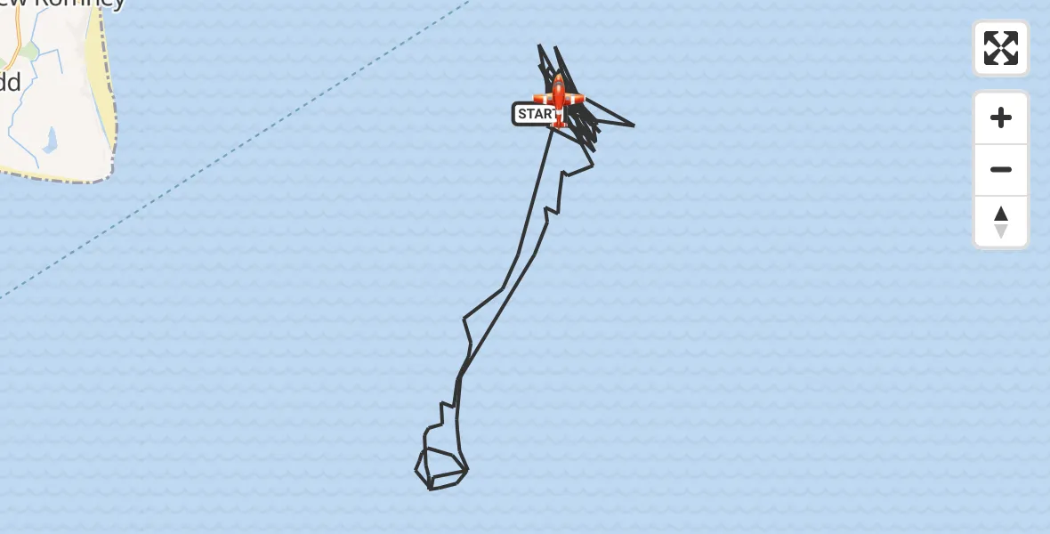 Flight route Coastguard Drone English Channel - English Channel, 07 August 2026, 02:58
