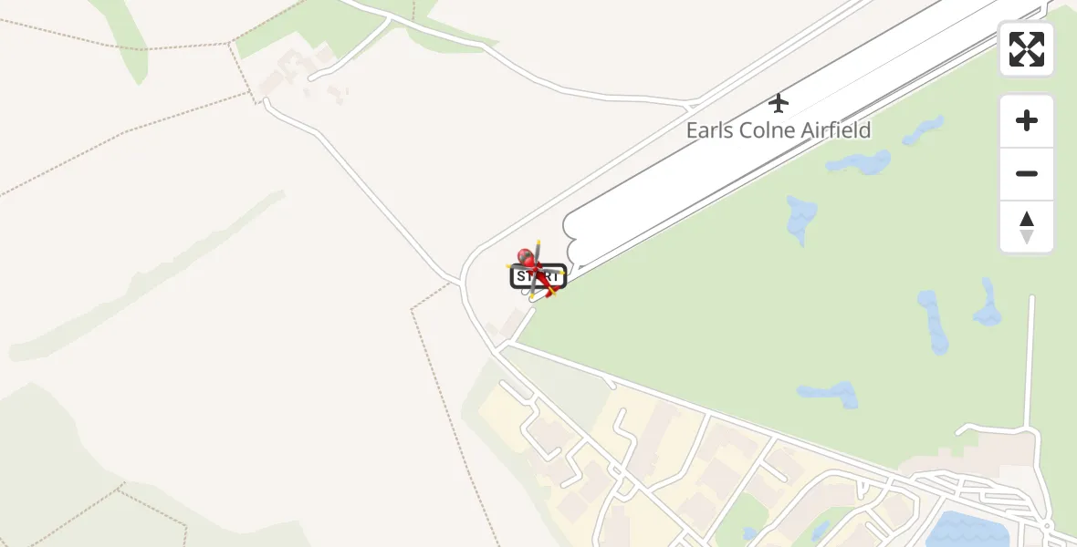Flight route Air Ambulance Helicopter Earls Colne Airfield - Earls Colne Airfield, 07 August 2026, 06:50