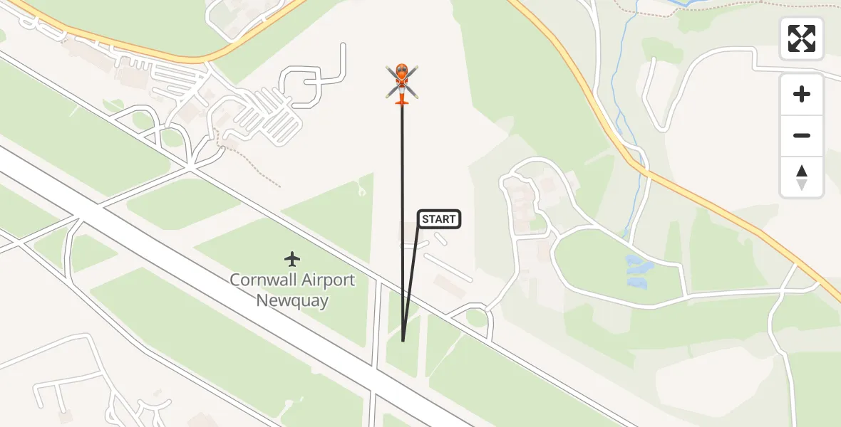 Flight route Coastguard Helicopter Cornwall Airport Newquay - Cornwall Airport Newquay, 07 August 2026, 07:19