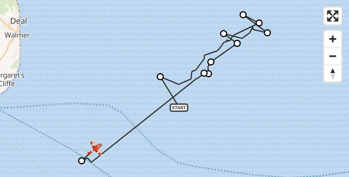 Flight route Coastguard Drone Noordzee - English Channel, 07 August 2026, 09:01