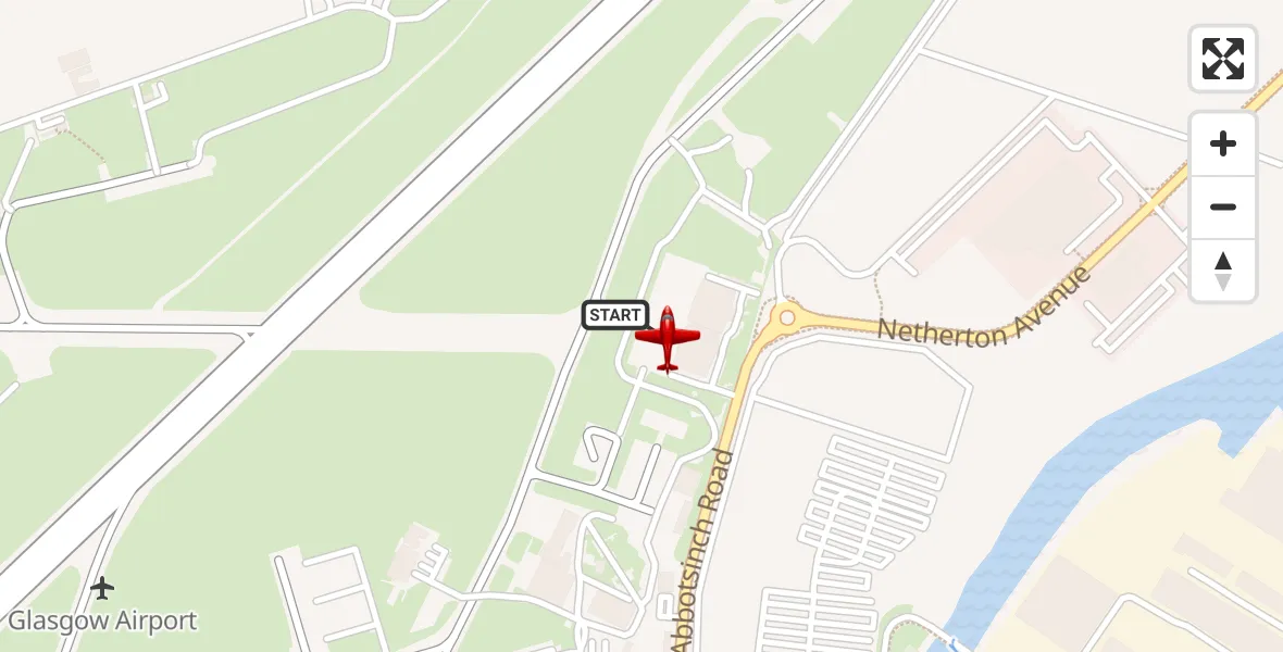 Flight route Air Ambulance Aircraft Glasgow Airport - Glasgow Airport, 07 August 2026, 10:45