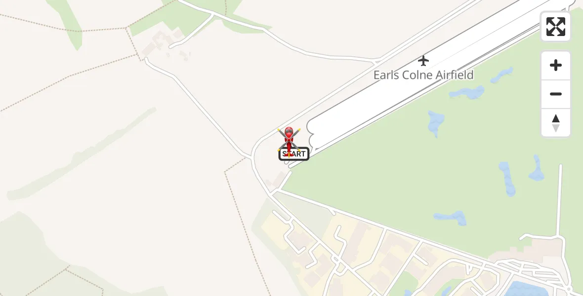 Flight route Air Ambulance Helicopter Earls Colne Airfield - Earls Colne Airfield, 07 August 2026, 13:55