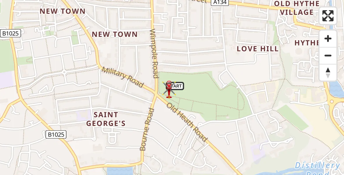 Flight route Air Ambulance Helicopter Colchester - Colchester, 07 August 2026, 14:08