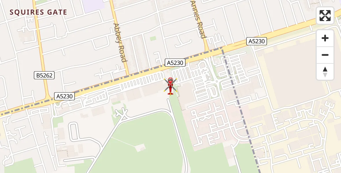 Flight route Air Ambulance Helicopter Blackpool Airport - Blackpool Airport, 07 August 2026, 14:11