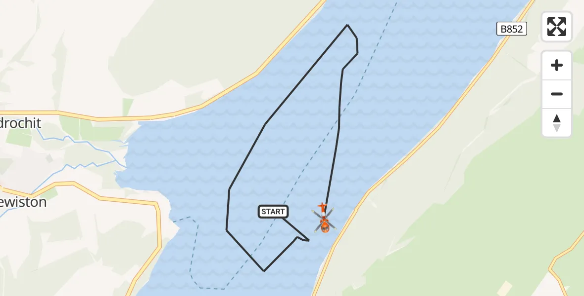 Flight route Coastguard Helicopter Loch Ness - Loch Ness, 07 August 2026, 14:33