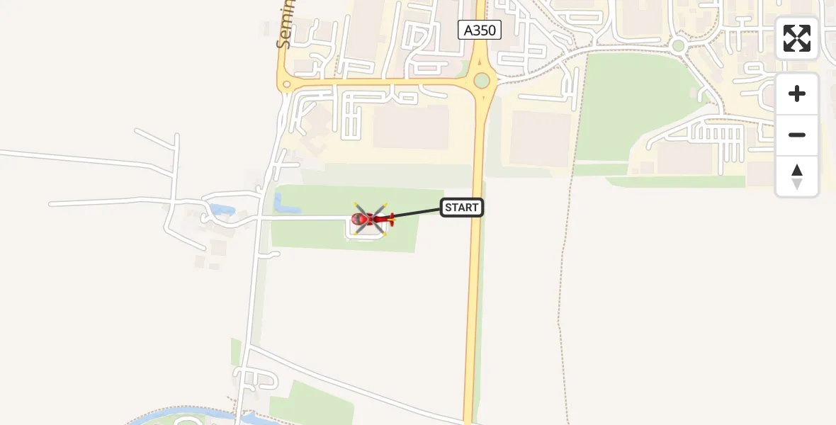 Flight route Air Ambulance Helicopter Wiltshire Air Ambulance - Wiltshire Air Ambulance, 07 August 2026, 14:45