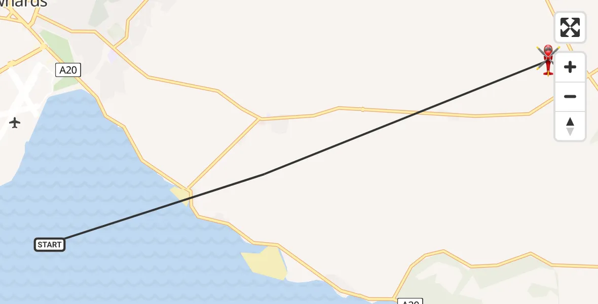Flight route Air Ambulance Helicopter Newtownards - Carrowdore, 07 August 2026, 15:00