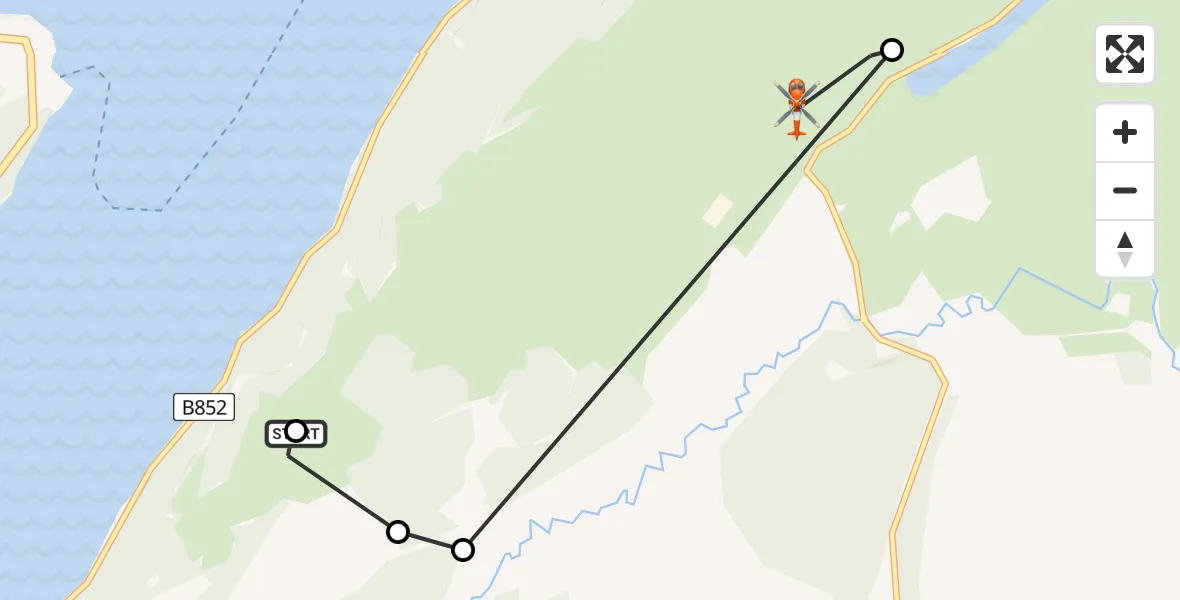 Flight route Coastguard Helicopter Inverfarigaig - Highland, 07 August 2026, 15:07
