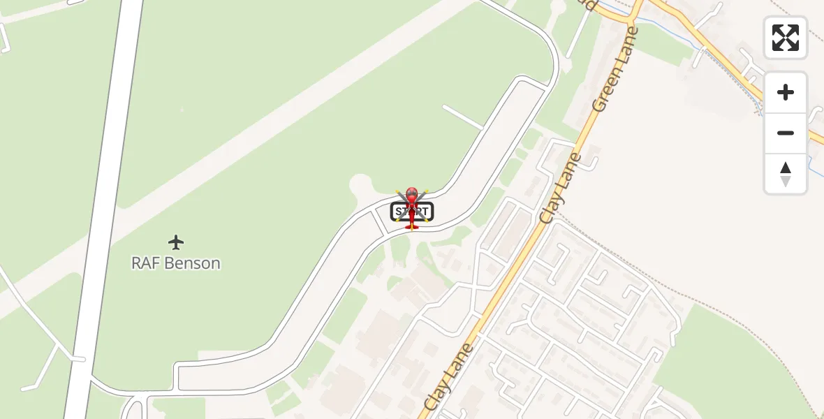 Flight route Air Ambulance Helicopter RAF Benson - RAF Benson, 08 August 2026, 06:40