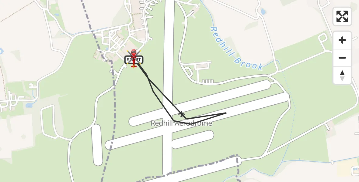 Flight route Air Ambulance Helicopter Redhill Aerodrome - Redhill Aerodrome, 08 August 2026, 07:00