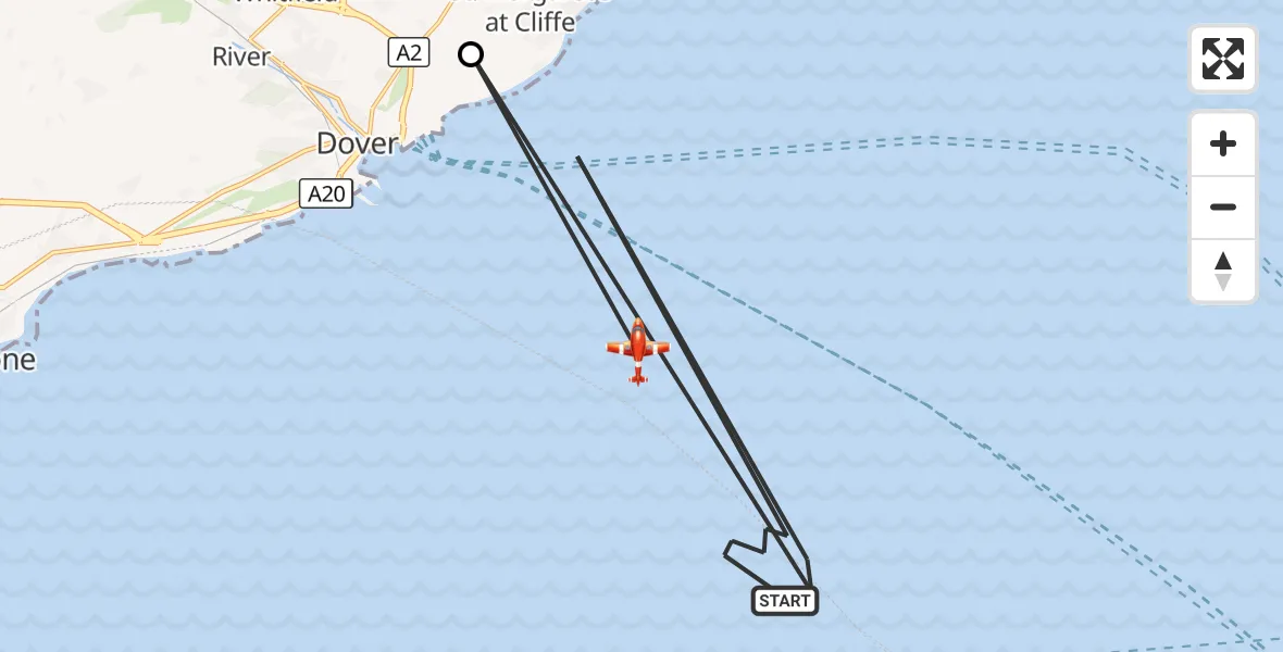 Flight route Coastguard Drone English Channel - English Channel, 08 August 2026, 09:04