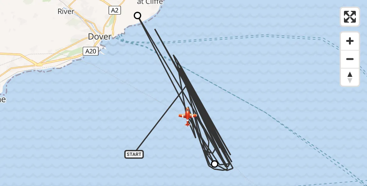 Flight route Coastguard Drone English Channel - English Channel, 08 August 2026, 09:09